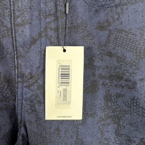 NWT Calvin Klein Women’s Blue Snakeskin Print High Rise Skinny Denim Jeans 27 - Picture 7 of 11